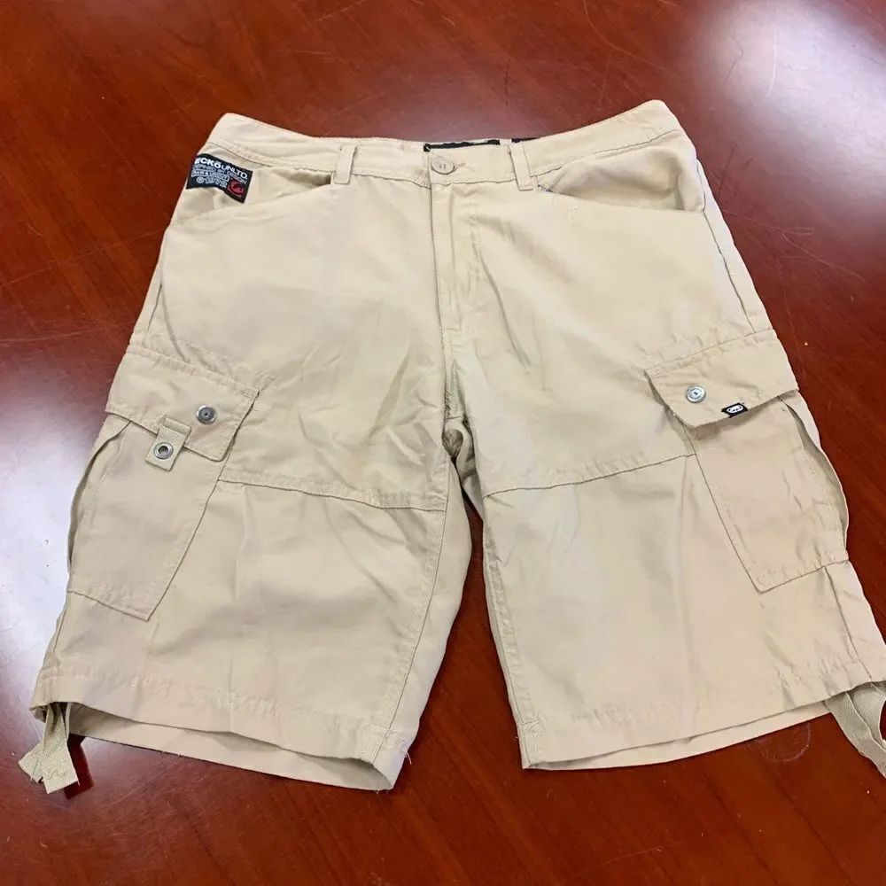 Ecko Unlimited Cargo Tan Utility Shorts sz 32